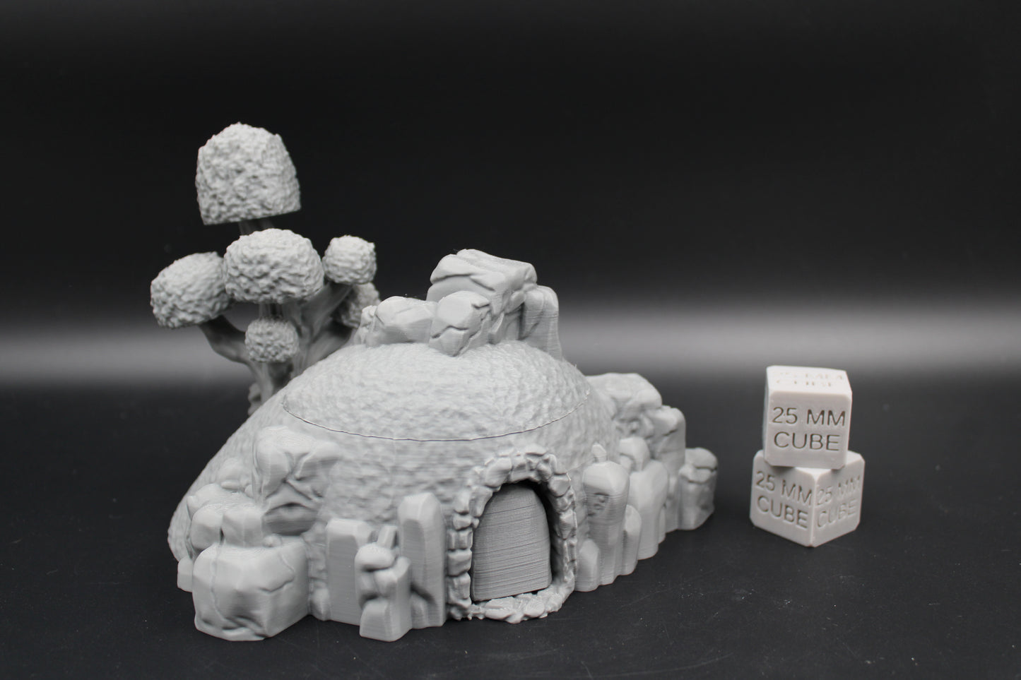 Burial Mound Barrow Tomb Forest Tree 28mm skirmish rpg wargame terrain tabletop