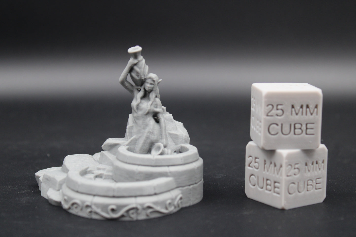 Tabletop Terrain Elven Woman Fountain Gazing Pool Dnd RPG wargame skirmish 28mm