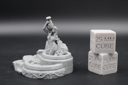 Tabletop Terrain Elven Woman Fountain Gazing Pool Dnd RPG wargame skirmish 28mm