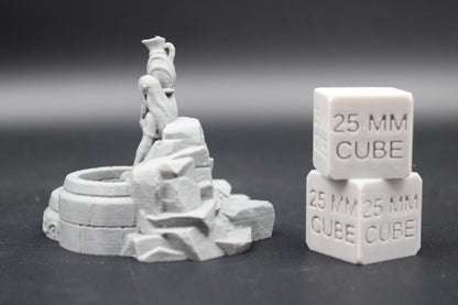 Tabletop Terrain Elven Woman Fountain Gazing Pool Dnd RPG wargame skirmish 28mm
