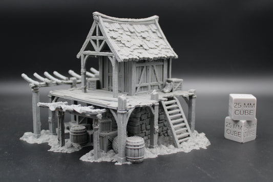 Tabletop Terrain Fantasy Store House Warehouse Ruin Dnd RPG Wargame Skirmish 28mm