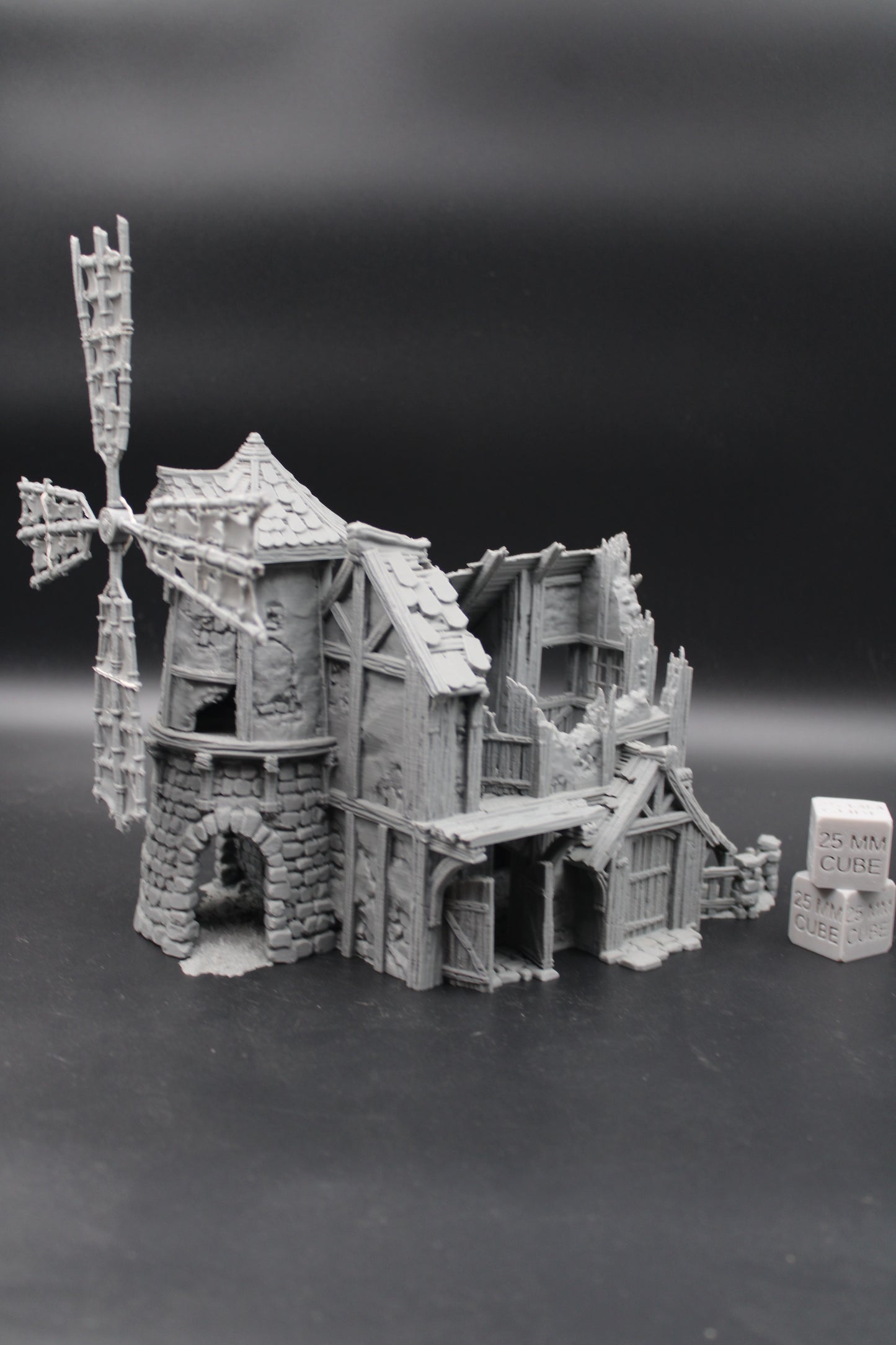 Tabletop Terrain Fantasy Windmill Grain Storage Ruin Dnd RPG Wargame Skirmish 28mm