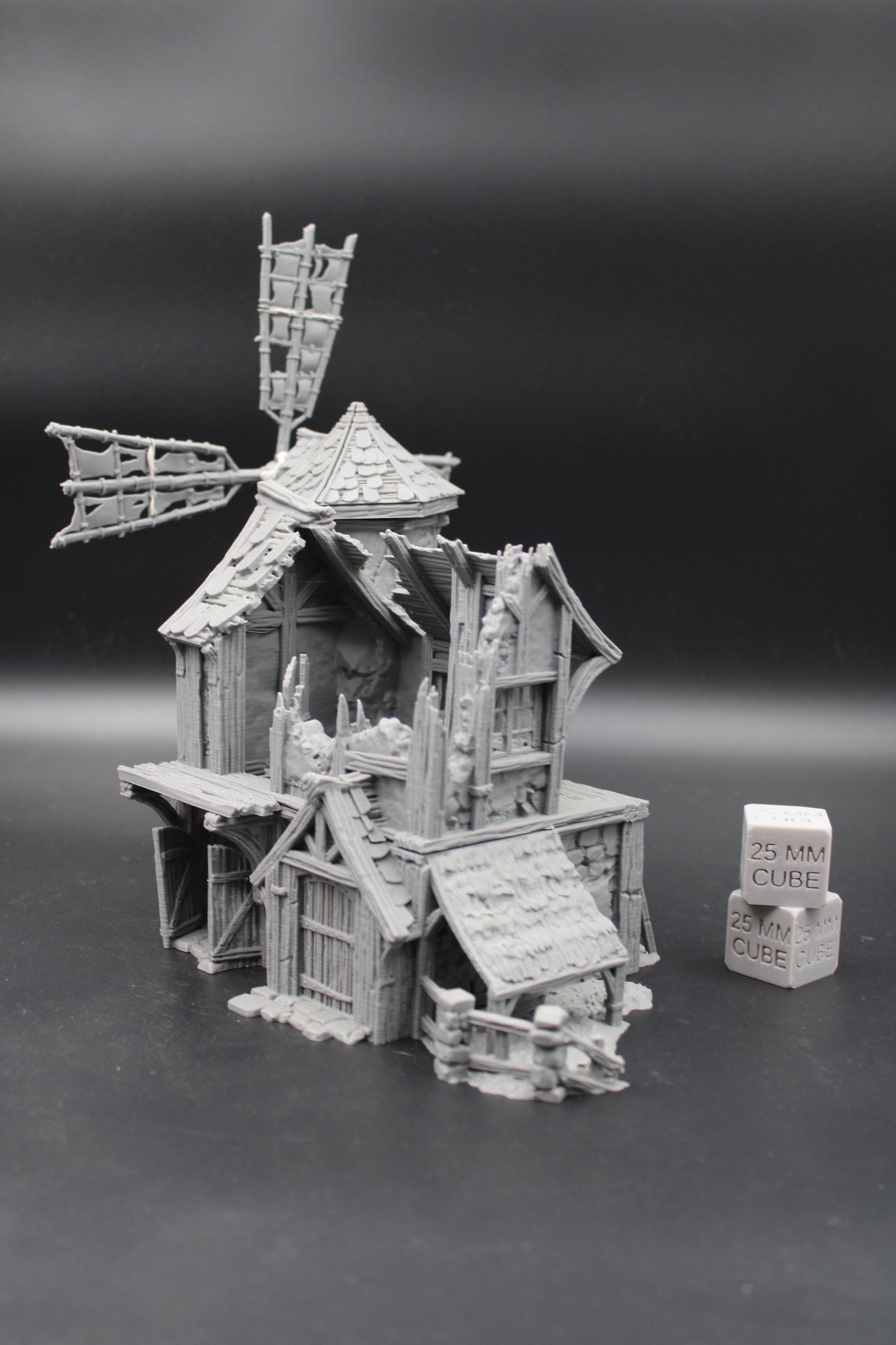 Tabletop Terrain Fantasy Windmill Grain Storage Ruin Dnd RPG Wargame Skirmish 28mm