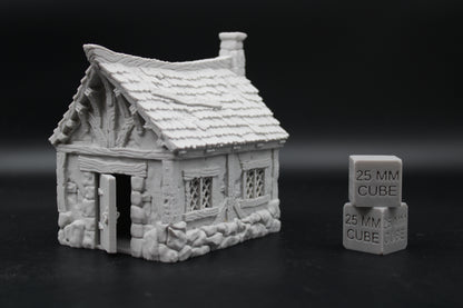 Tabletop Terrain Tiny Cottage House Damaged Roof Dnd RPG wargame skirmish 28mm