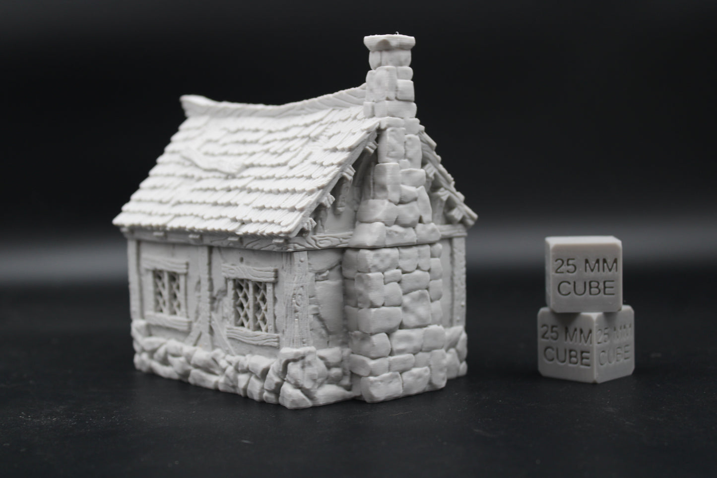 Tabletop Terrain Tiny Cottage House Damaged Roof Dnd RPG wargame skirmish 28mm