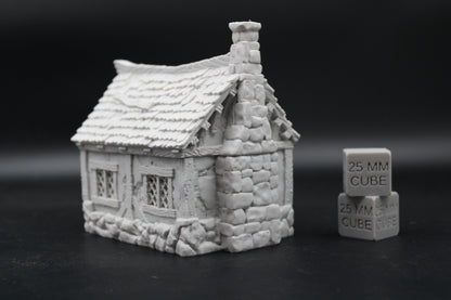 Tabletop Terrain Tiny Cottage House Damaged Roof Dnd RPG wargame skirmish 28mm