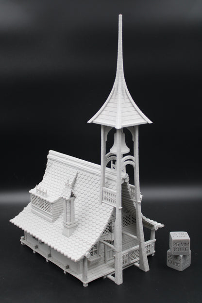 Tabletop Terrain Fantasy Viking Hall School Sanctuary Bell Tower Terrain Scenery
