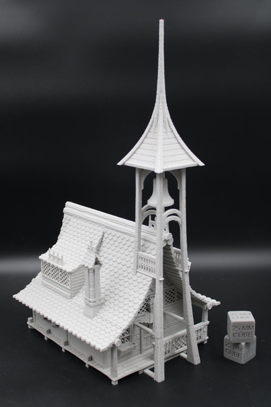 Tabletop Terrain Fantasy Viking Hall School Sanctuary Bell Tower Terrain Scenery