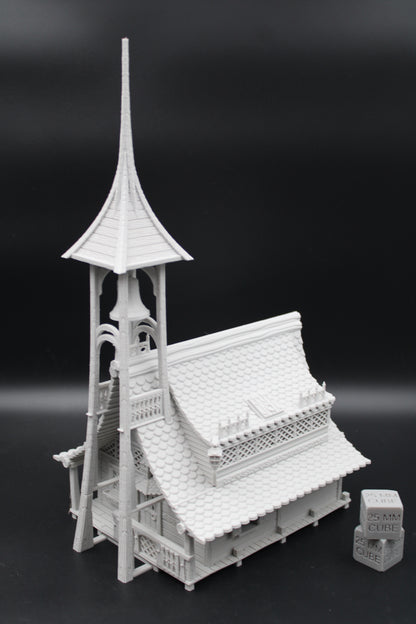 Tabletop Terrain Fantasy Viking Hall School Sanctuary Bell Tower Terrain Scenery