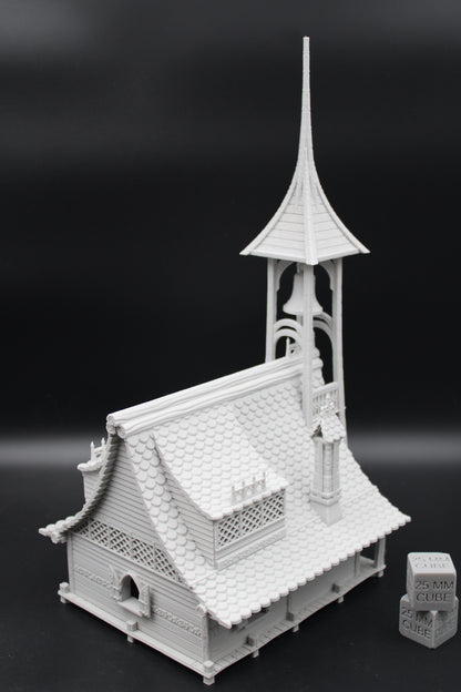 Tabletop Terrain Fantasy Viking Hall School Sanctuary Bell Tower Terrain Scenery
