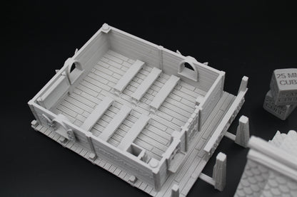 Tabletop Terrain Fantasy Viking Hall School Sanctuary Bell Tower Terrain Scenery
