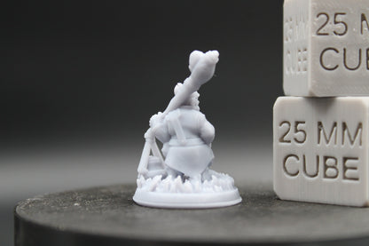 Halfling Cook Chef Ladle Stone Thrower Pot 32mm Miniature Dnd Skirmish