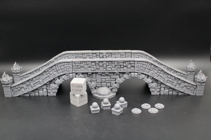 Tabletop Terrain Fantasy Large Modular Stone Bridge Dnd RPG wargame skirmish 28-32mm