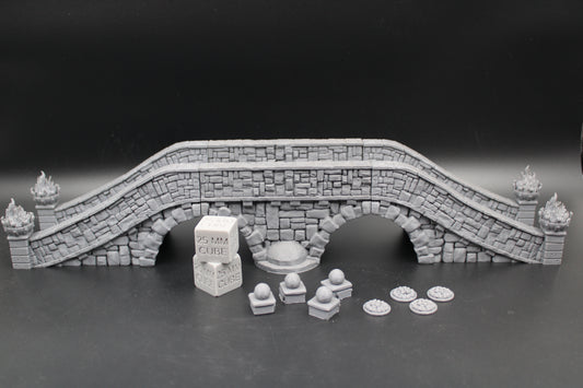 Tabletop Terrain Fantasy Large Modular Stone Bridge Dnd RPG wargame skirmish 28-32mm