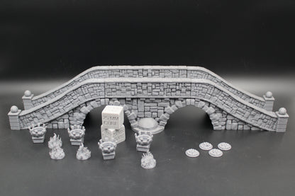 Tabletop Terrain Fantasy Large Modular Stone Bridge Dnd RPG wargame skirmish 28-32mm
