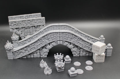 Tabletop Terrain Fantasy Large Modular Stone Bridge Dnd RPG wargame skirmish 28-32mm