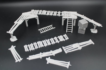 Tabletop Terrain Fantasy Modular Walkway Catwalk Platform Scatter Ruin Dnd RPG wargame skirmish 28-32mm