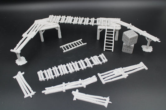 Tabletop Terrain Fantasy Modular Walkway Catwalk Platform Scatter Ruin Dnd RPG wargame skirmish 28-32mm