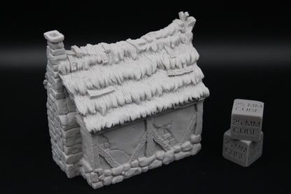 Tabletop Terrain Tiny Cottage House Thatch Roof Dnd RPG wargame skirmish 28mm