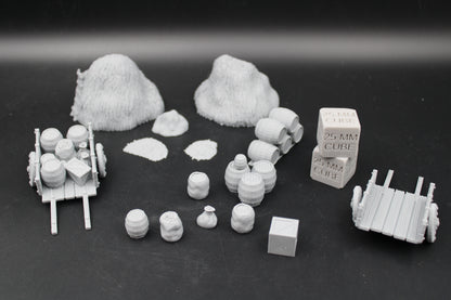 Tabletop Terrain Fantasy Hiding Hay Carts Farm Market Scatter Dnd RPG wargame skirmish 28mm