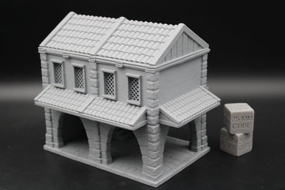 Tabletop Terrain Merchant Depot Warehouse Storehouse Dnd Rpg Wargame Skirmish 28-32mm