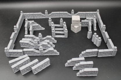 Tabletop Terrain Low Estate Manor Stone Walls Rpg Wargame Skirmish 28-32mm