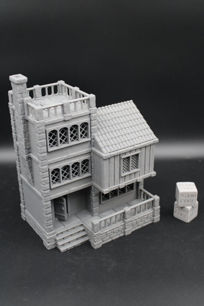 Tabletop Terrain Seaside Manor Flat Roof House Dnd Rpg Wargame Skirmish 28-32mm