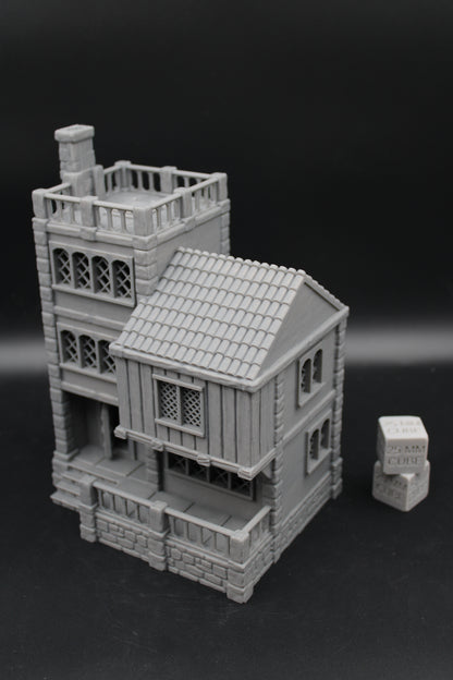 Tabletop Terrain Seaside Manor Flat Roof House Dnd Rpg Wargame Skirmish 28-32mm