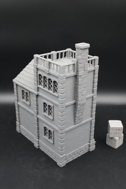 Tabletop Terrain Seaside Manor Flat Roof House Dnd Rpg Wargame Skirmish 28-32mm