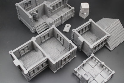 Tabletop Terrain Seaside Manor Flat Roof House Dnd Rpg Wargame Skirmish 28-32mm