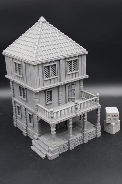 Tabletop Terrain Seaside Manor Tile Roof House Dnd Rpg Wargame Skirmish 28-32mm