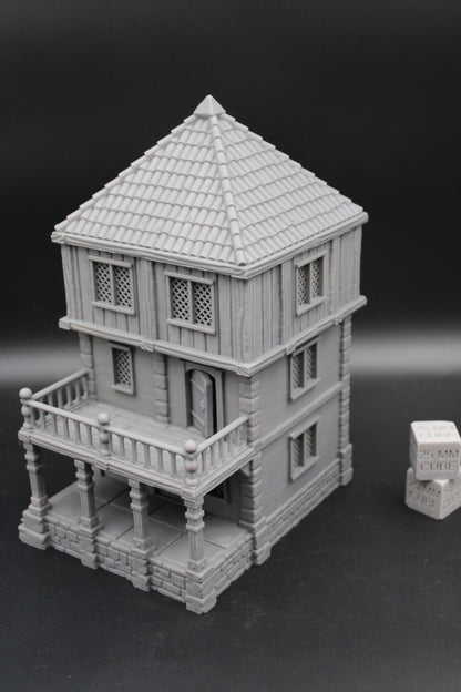 Tabletop Terrain Seaside Manor Tile Roof House Dnd Rpg Wargame Skirmish 28-32mm