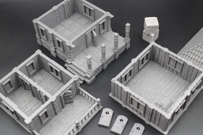 Tabletop Terrain Seaside Manor Tile Roof House Dnd Rpg Wargame Skirmish 28-32mm