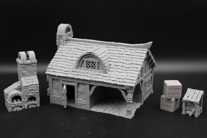 Tabletop Terrain Bakery Cottage House Dnd RPG wargame skirmish 28-32mm