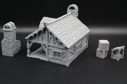 Tabletop Terrain Bakery Cottage House Dnd RPG wargame skirmish 28-32mm