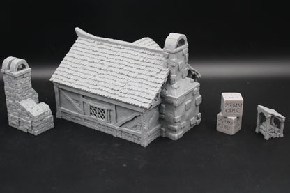 Tabletop Terrain Bakery Cottage House Dnd RPG wargame skirmish 28-32mm