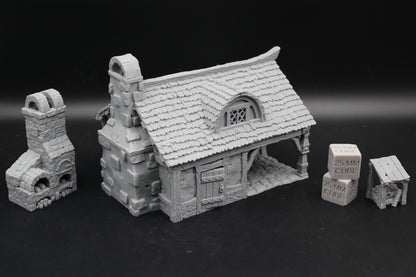 Tabletop Terrain Bakery Cottage House Dnd RPG wargame skirmish 28-32mm