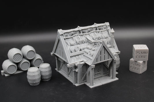 Tabletop Terrain Fantasy Ale Wine Storehouse Warehouse Dnd RPG wargame skirmish 28mm