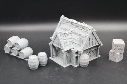 Tabletop Terrain Fantasy Ale Wine Storehouse Warehouse Dnd RPG wargame skirmish 28mm