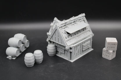 Tabletop Terrain Fantasy Ale Wine Storehouse Warehouse Dnd RPG wargame skirmish 28mm