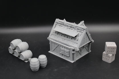 Tabletop Terrain Fantasy Ale Wine Storehouse Warehouse Dnd RPG wargame skirmish 28mm