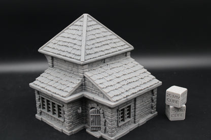 Tabletop Terrain Seaside Wood Roof 2 Story House Dnd Rpg Wargame Skirmish 28-32mm