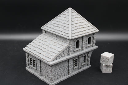 Tabletop Terrain Seaside Wood Roof 2 Story House Dnd Rpg Wargame Skirmish 28-32mm