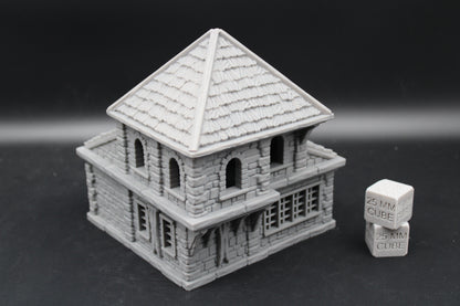 Tabletop Terrain Seaside Wood Roof 2 Story House Dnd Rpg Wargame Skirmish 28-32mm