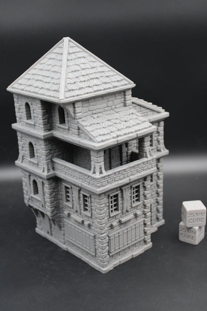 Tabletop Terrain Seaside Wood Roof 4 Story House Dnd Rpg Wargame Skirmish 28-32mm