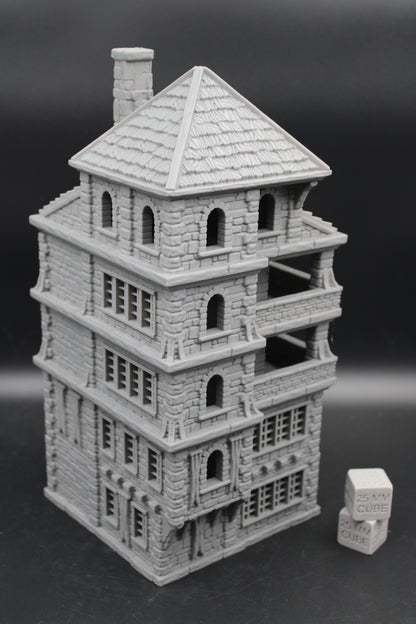Tabletop Terrain Seaside Wood Roof 5 Story House Dnd Rpg Wargame Skirmish 28-32mm