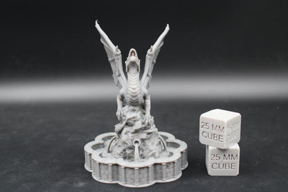 Tabletop Terrain Fantasy Dragon Wurm Fountain Statue Dnd RPG wargame skirmish 28-32mm