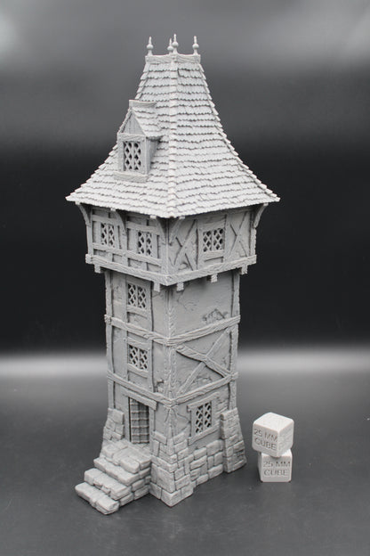 Tabletop Terrain Fantasy Watch Tower Wood Roof Window Dnd RPG wargame skirmish 28-32mm