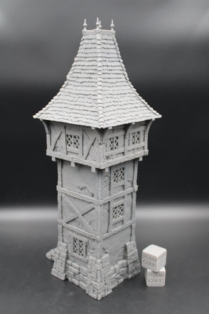 Tabletop Terrain Fantasy Watch Tower Wood Roof Window Dnd RPG wargame skirmish 28-32mm
