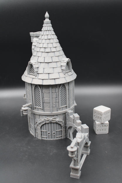 Tabletop Terrain Fantasy Young Wizard Tower House Dnd RPG wargame skirmish 28mm